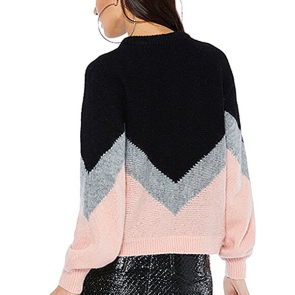 NWT AVANTLOOK Chevron Crewneck Pullover Sweater Size L - Picture 8 of 8